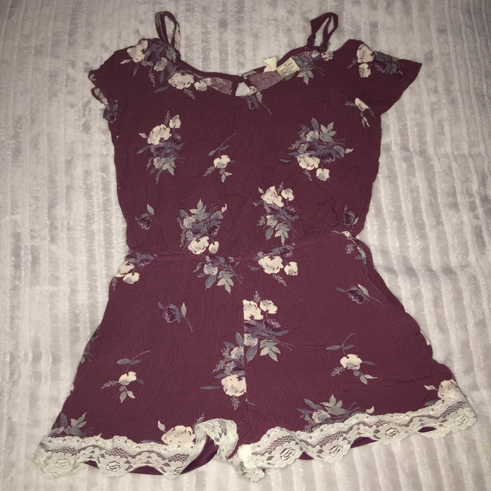 Purple Floral Romper